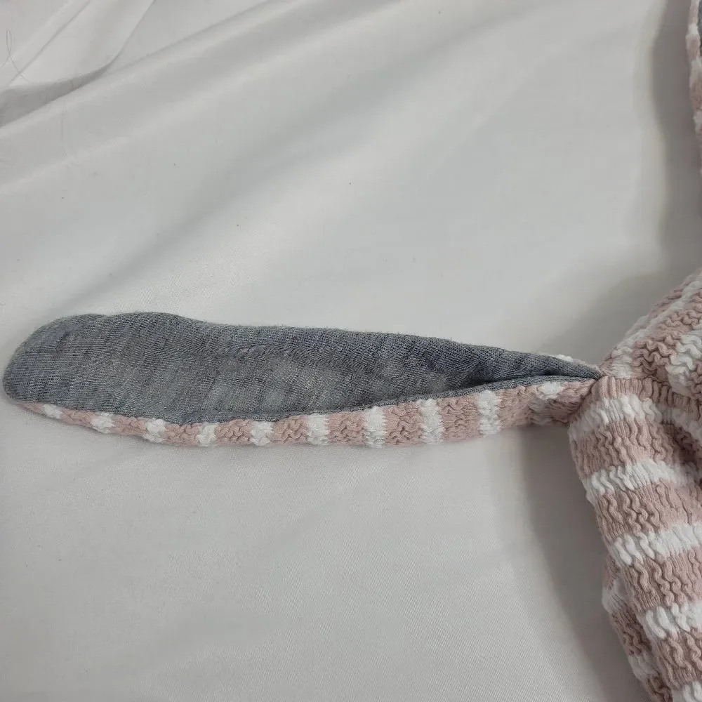 KISS THE LITTLE TROJAN bunny ear striped one‎ piece outfit 3-6 months